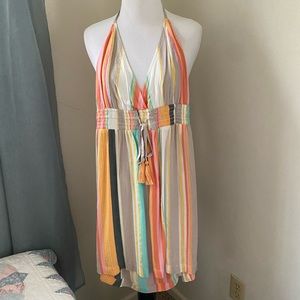 O'Neill Madisen Striped Halter Mini Dress Junior Size Small